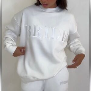Bride White Sweatshirt and Joggers Set